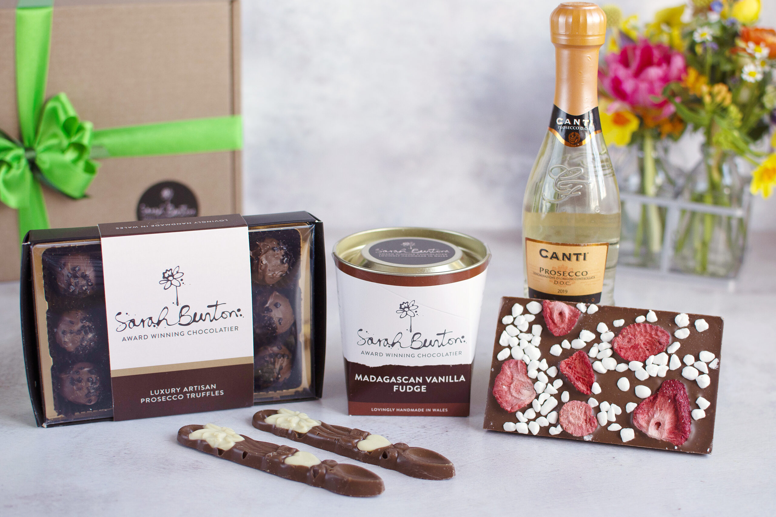 Prosecco Hamper Chocolate Hamper Gifts, chocolate & prosecco hampers with handmade chocolate bars & more
